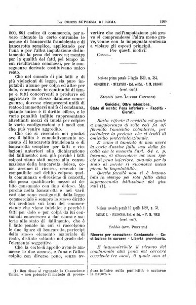 La Corte suprema di Roma raccolta periodica delle sentenze della Corte di cassazione di Roma