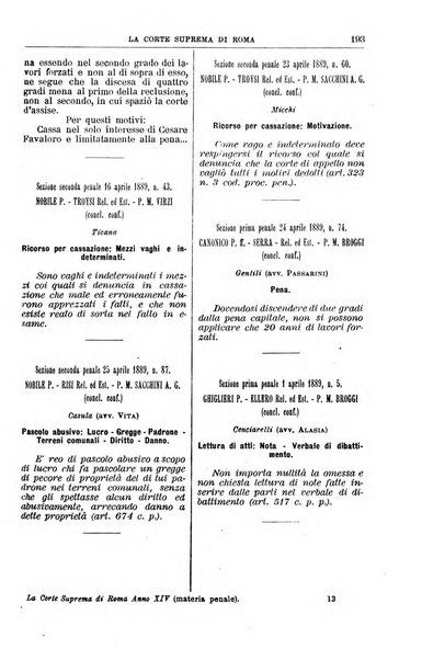 La Corte suprema di Roma raccolta periodica delle sentenze della Corte di cassazione di Roma