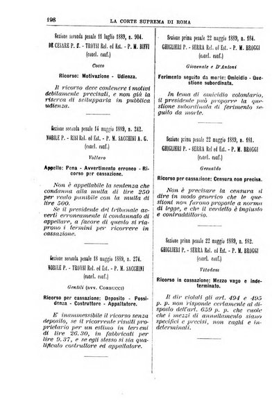 La Corte suprema di Roma raccolta periodica delle sentenze della Corte di cassazione di Roma