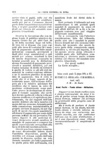 La Corte suprema di Roma raccolta periodica delle sentenze della Corte di cassazione di Roma