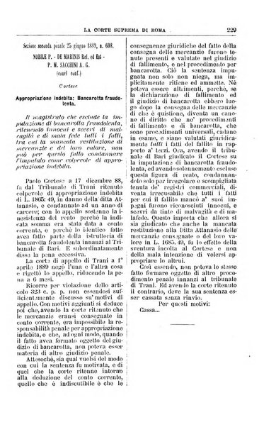 La Corte suprema di Roma raccolta periodica delle sentenze della Corte di cassazione di Roma