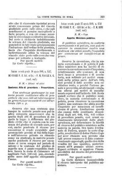 La Corte suprema di Roma raccolta periodica delle sentenze della Corte di cassazione di Roma