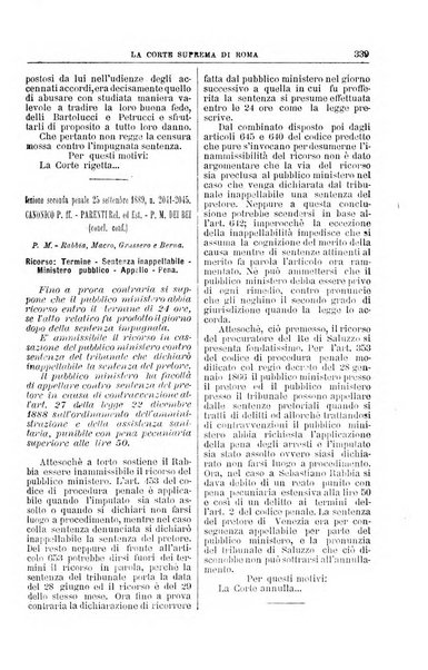 La Corte suprema di Roma raccolta periodica delle sentenze della Corte di cassazione di Roma