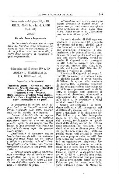 La Corte suprema di Roma raccolta periodica delle sentenze della Corte di cassazione di Roma