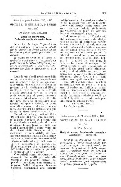 La Corte suprema di Roma raccolta periodica delle sentenze della Corte di cassazione di Roma