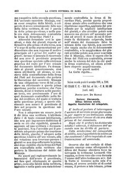 La Corte suprema di Roma raccolta periodica delle sentenze della Corte di cassazione di Roma