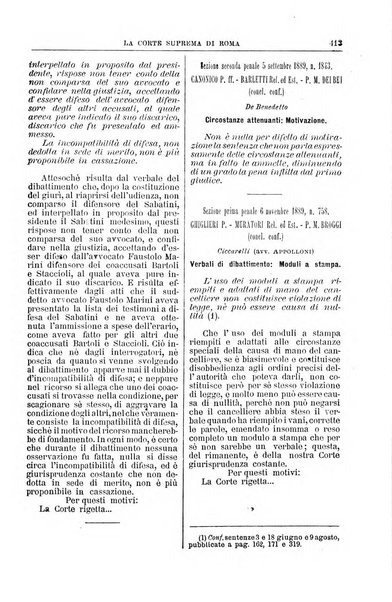 La Corte suprema di Roma raccolta periodica delle sentenze della Corte di cassazione di Roma