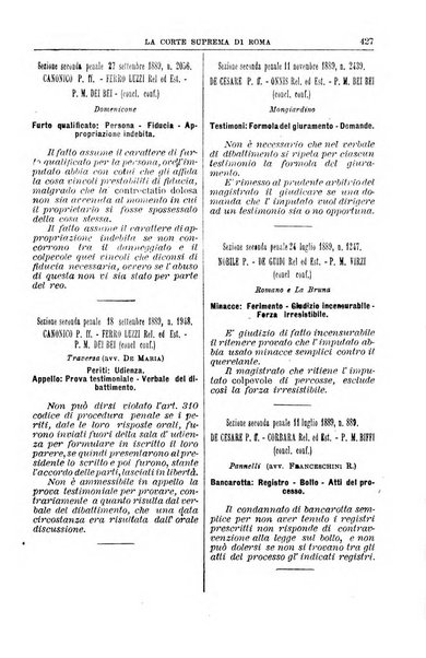 La Corte suprema di Roma raccolta periodica delle sentenze della Corte di cassazione di Roma