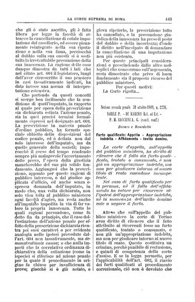 La Corte suprema di Roma raccolta periodica delle sentenze della Corte di cassazione di Roma