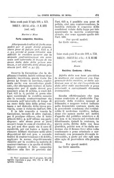 La Corte suprema di Roma raccolta periodica delle sentenze della Corte di cassazione di Roma