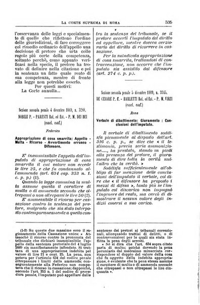 La Corte suprema di Roma raccolta periodica delle sentenze della Corte di cassazione di Roma