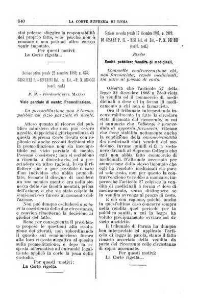 La Corte suprema di Roma raccolta periodica delle sentenze della Corte di cassazione di Roma