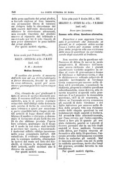 La Corte suprema di Roma raccolta periodica delle sentenze della Corte di cassazione di Roma