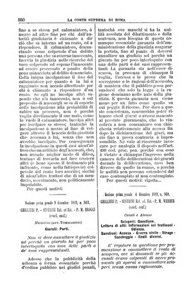 La Corte suprema di Roma raccolta periodica delle sentenze della Corte di cassazione di Roma