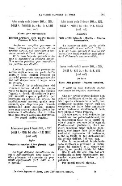 La Corte suprema di Roma raccolta periodica delle sentenze della Corte di cassazione di Roma