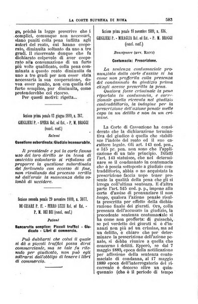 La Corte suprema di Roma raccolta periodica delle sentenze della Corte di cassazione di Roma