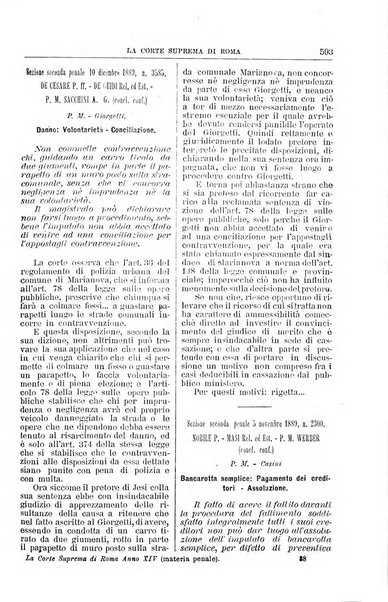 La Corte suprema di Roma raccolta periodica delle sentenze della Corte di cassazione di Roma