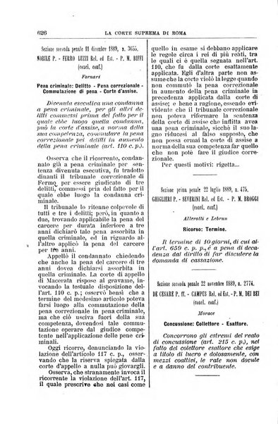 La Corte suprema di Roma raccolta periodica delle sentenze della Corte di cassazione di Roma