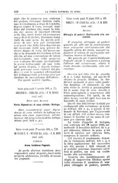 La Corte suprema di Roma raccolta periodica delle sentenze della Corte di cassazione di Roma