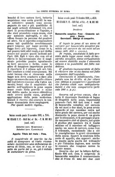 La Corte suprema di Roma raccolta periodica delle sentenze della Corte di cassazione di Roma