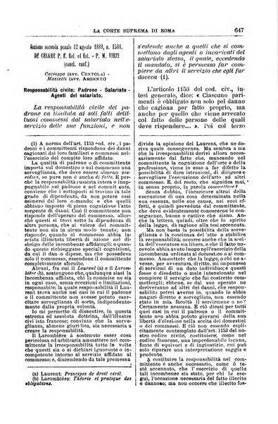 La Corte suprema di Roma raccolta periodica delle sentenze della Corte di cassazione di Roma