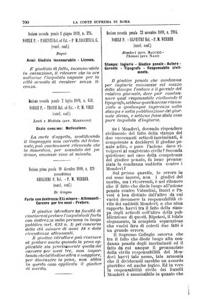 La Corte suprema di Roma raccolta periodica delle sentenze della Corte di cassazione di Roma