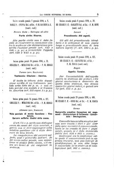 La Corte suprema di Roma raccolta periodica delle sentenze della Corte di cassazione di Roma