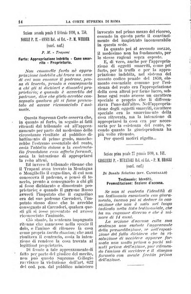 La Corte suprema di Roma raccolta periodica delle sentenze della Corte di cassazione di Roma