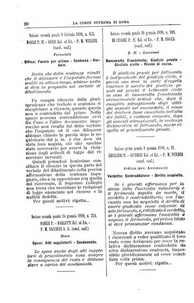 La Corte suprema di Roma raccolta periodica delle sentenze della Corte di cassazione di Roma