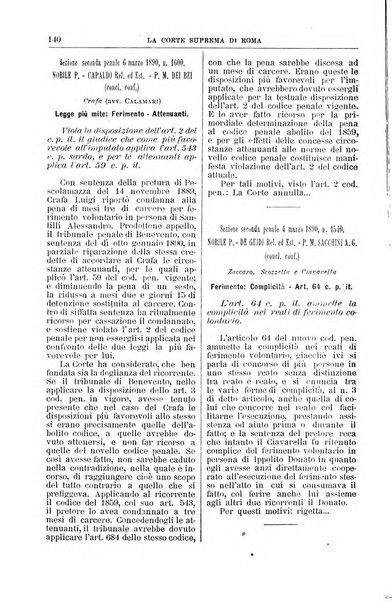 La Corte suprema di Roma raccolta periodica delle sentenze della Corte di cassazione di Roma