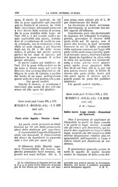 La Corte suprema di Roma raccolta periodica delle sentenze della Corte di cassazione di Roma