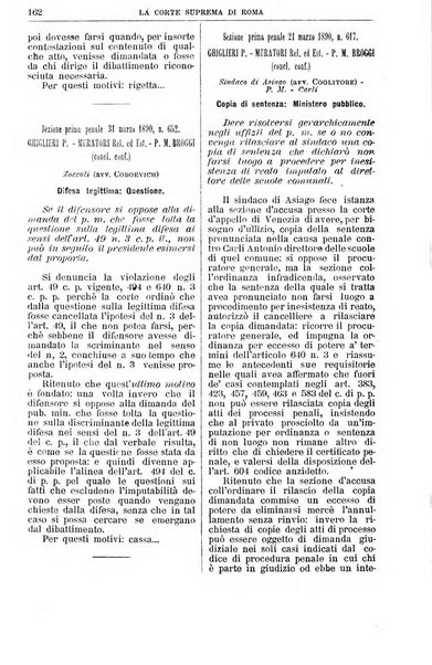 La Corte suprema di Roma raccolta periodica delle sentenze della Corte di cassazione di Roma