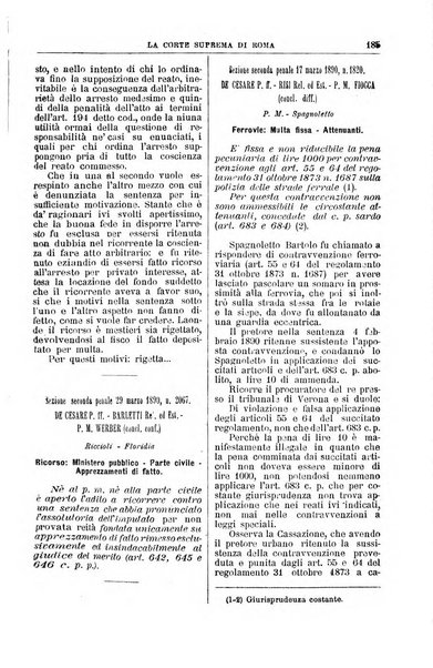 La Corte suprema di Roma raccolta periodica delle sentenze della Corte di cassazione di Roma