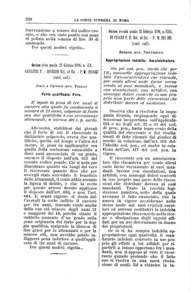 La Corte suprema di Roma raccolta periodica delle sentenze della Corte di cassazione di Roma