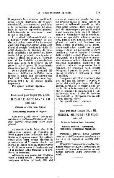 La Corte suprema di Roma raccolta periodica delle sentenze della Corte di cassazione di Roma