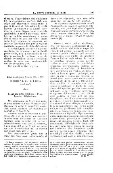 La Corte suprema di Roma raccolta periodica delle sentenze della Corte di cassazione di Roma