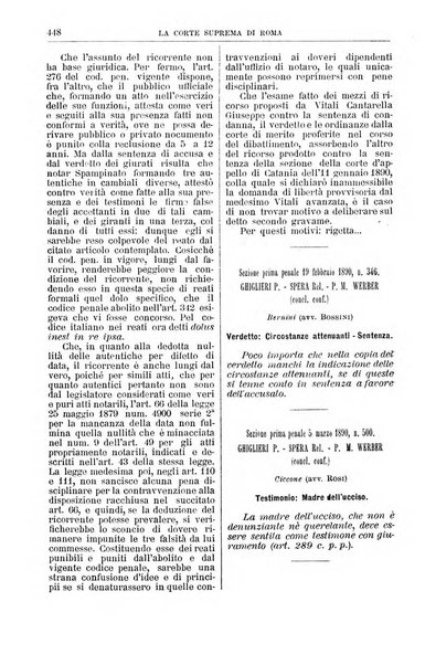 La Corte suprema di Roma raccolta periodica delle sentenze della Corte di cassazione di Roma