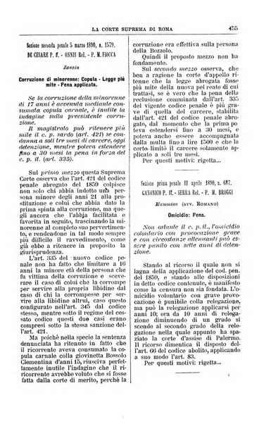 La Corte suprema di Roma raccolta periodica delle sentenze della Corte di cassazione di Roma