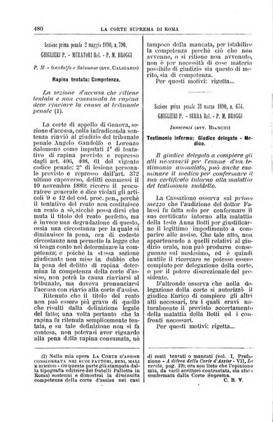 La Corte suprema di Roma raccolta periodica delle sentenze della Corte di cassazione di Roma