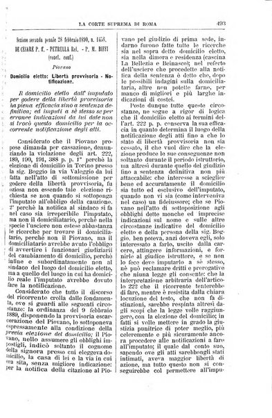 La Corte suprema di Roma raccolta periodica delle sentenze della Corte di cassazione di Roma