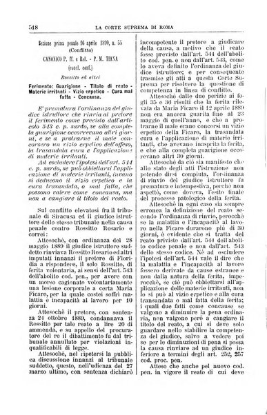 La Corte suprema di Roma raccolta periodica delle sentenze della Corte di cassazione di Roma