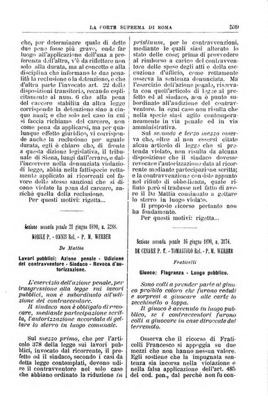 La Corte suprema di Roma raccolta periodica delle sentenze della Corte di cassazione di Roma