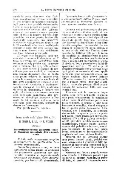 La Corte suprema di Roma raccolta periodica delle sentenze della Corte di cassazione di Roma