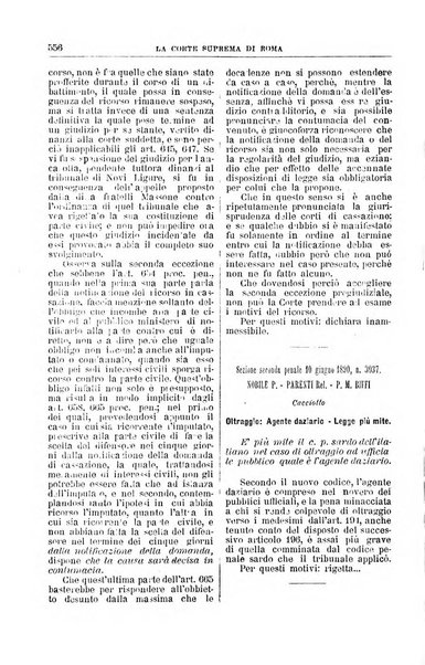 La Corte suprema di Roma raccolta periodica delle sentenze della Corte di cassazione di Roma