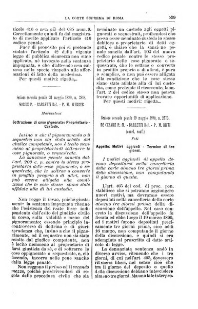 La Corte suprema di Roma raccolta periodica delle sentenze della Corte di cassazione di Roma