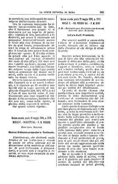 La Corte suprema di Roma raccolta periodica delle sentenze della Corte di cassazione di Roma