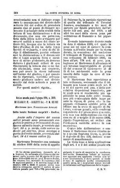 La Corte suprema di Roma raccolta periodica delle sentenze della Corte di cassazione di Roma