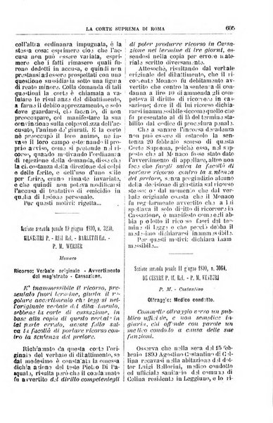 La Corte suprema di Roma raccolta periodica delle sentenze della Corte di cassazione di Roma