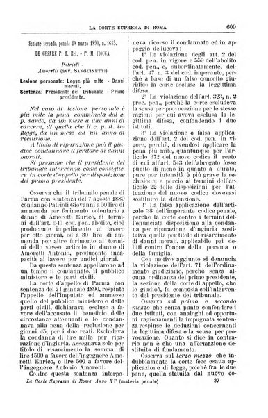 La Corte suprema di Roma raccolta periodica delle sentenze della Corte di cassazione di Roma