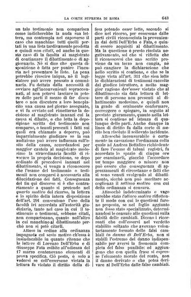 La Corte suprema di Roma raccolta periodica delle sentenze della Corte di cassazione di Roma